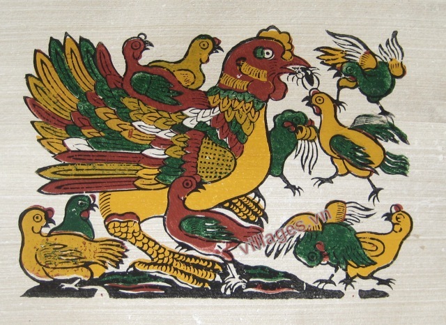 Tranh đàn gà mẹ con